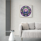 Whimsical Wooden Jigsaw Puzzle - stained glass lotus - 1 - pickApuzzle