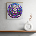 Whimsical Wooden Jigsaw Puzzle-stained glass lotus-2
