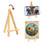 Whimsical Wooden Jigsaw Puzzle-Stained Glass Sunflower