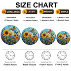 Whimsical Wooden Jigsaw Puzzle-Stained Glass Sunflower