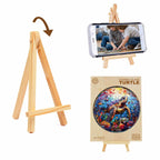 Whimsical Wooden Jigsaw Puzzle-Stained Glass turtle