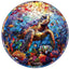 Whimsical Wooden Jigsaw Puzzle-Stained Glass turtle