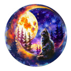 Whimsical Wooden Jigsaw Puzzle - Starry Cat - pickApuzzle