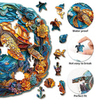 Whimsical Wooden Jigsaw Puzzle - Steady Sea Turtle - pickApuzzle