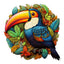 Whimsical Wooden Jigsaw Puzzle-striking toucans