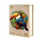 Whimsical Wooden Jigsaw Puzzle-striking toucans