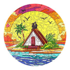 Puzzle en bois fantaisiste-LEVER DE SOLEIL