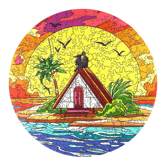 Whimsical Wooden Jigsaw Puzzle-SUNRISE