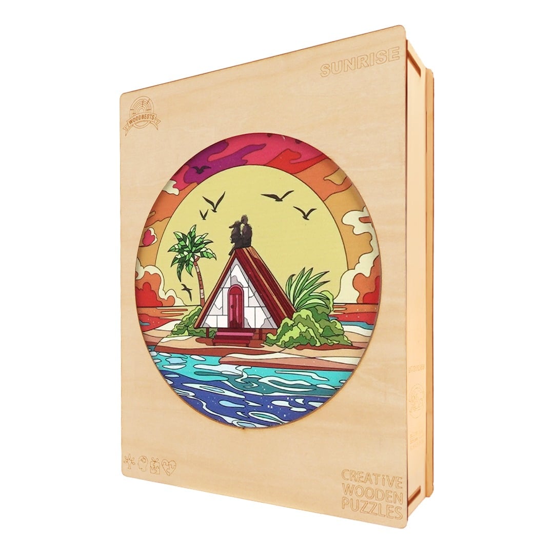 Verspieltes Holzpuzzle-SONNENAUFGANG
