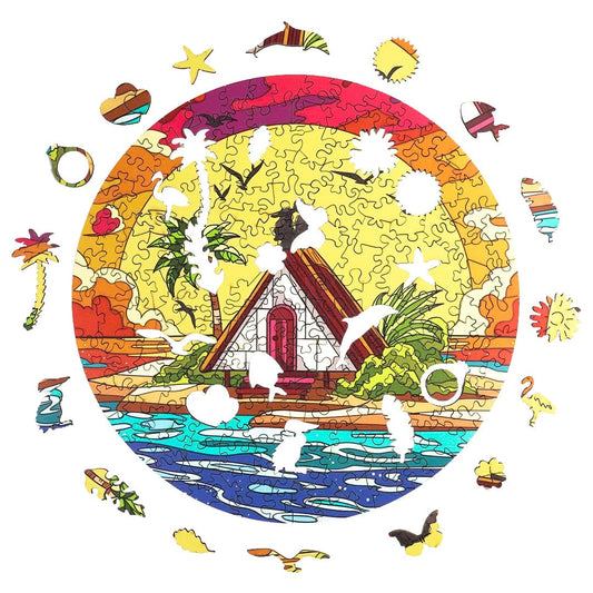 Whimsical Wooden Jigsaw Puzzle-SUNRISE