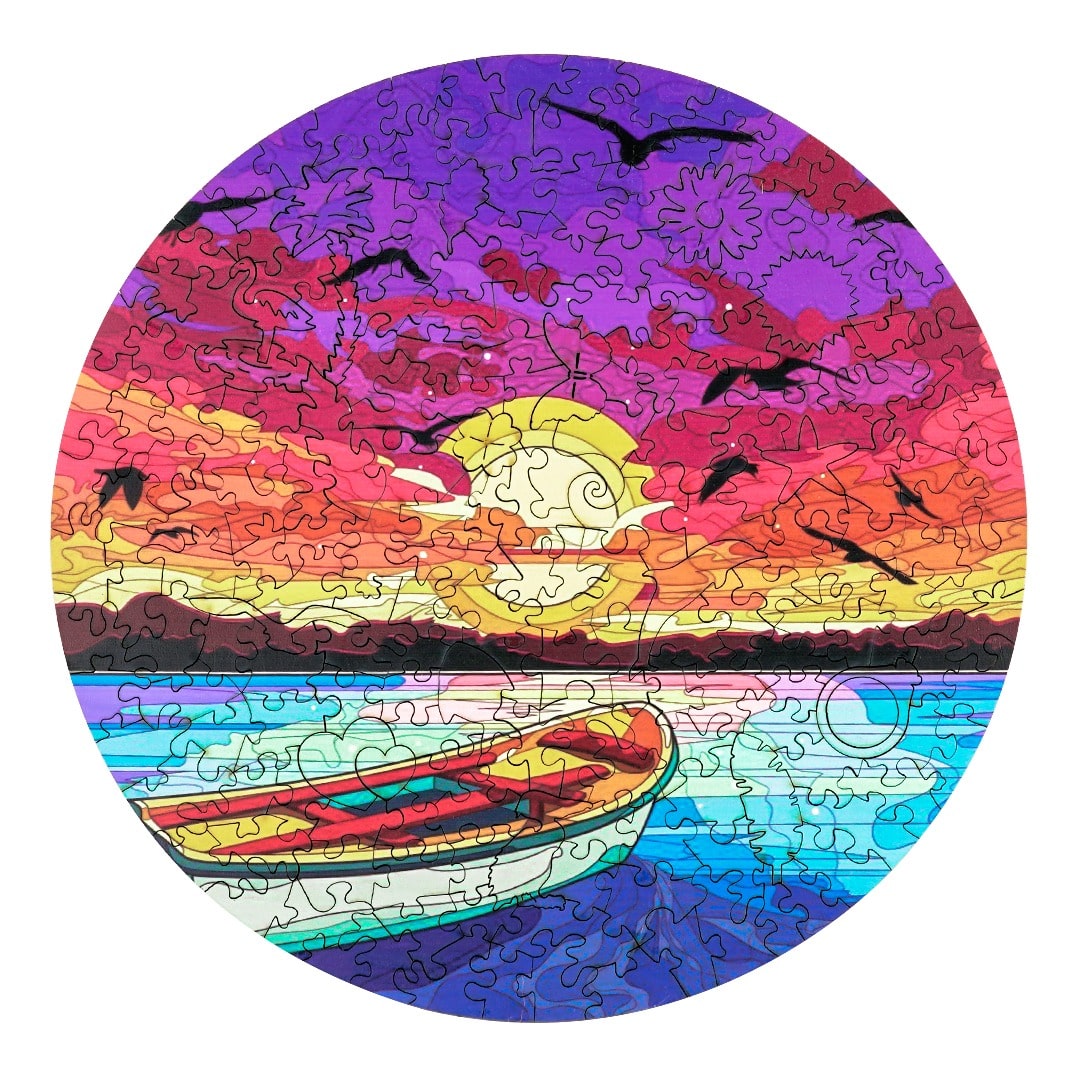 Whimsical Wooden Jigsaw Puzzle-SUNSET