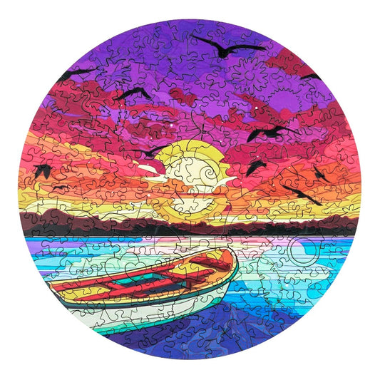 Whimsical Wooden Jigsaw Puzzle-SUNSET