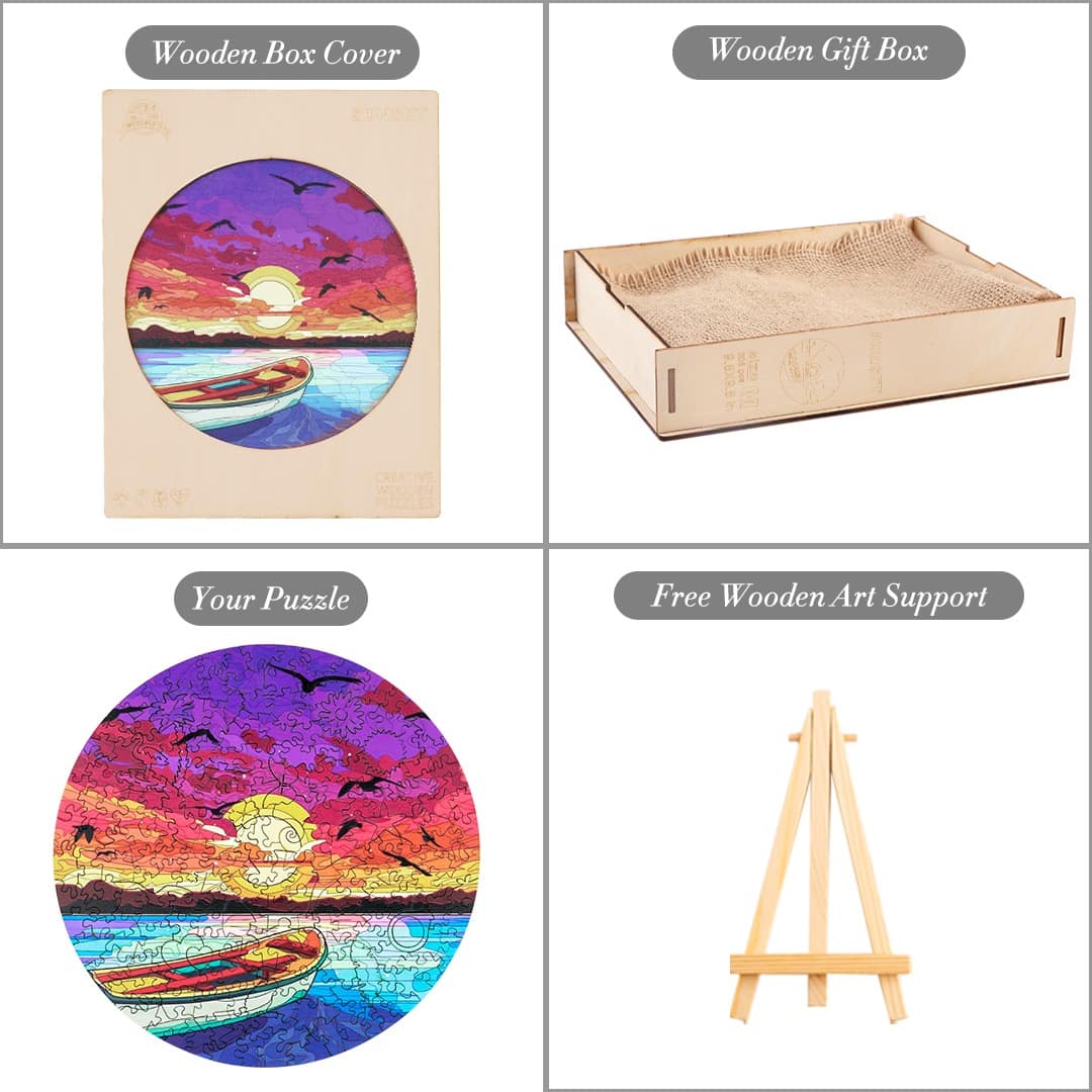 Whimsical Wooden Jigsaw Puzzle-SUNSET