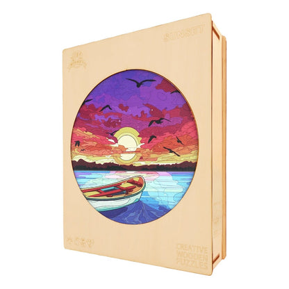 Whimsical Wooden Jigsaw Puzzle-SUNSET