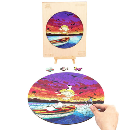 Whimsical Wooden Jigsaw Puzzle-SUNSET