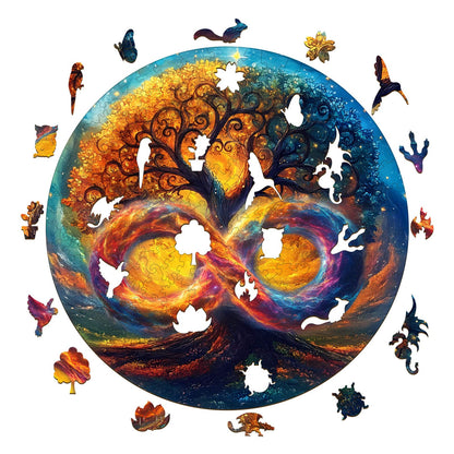 Whimsical Wooden Jigsaw Puzzle - The Infinite Tree of Life - pickApuzzle
