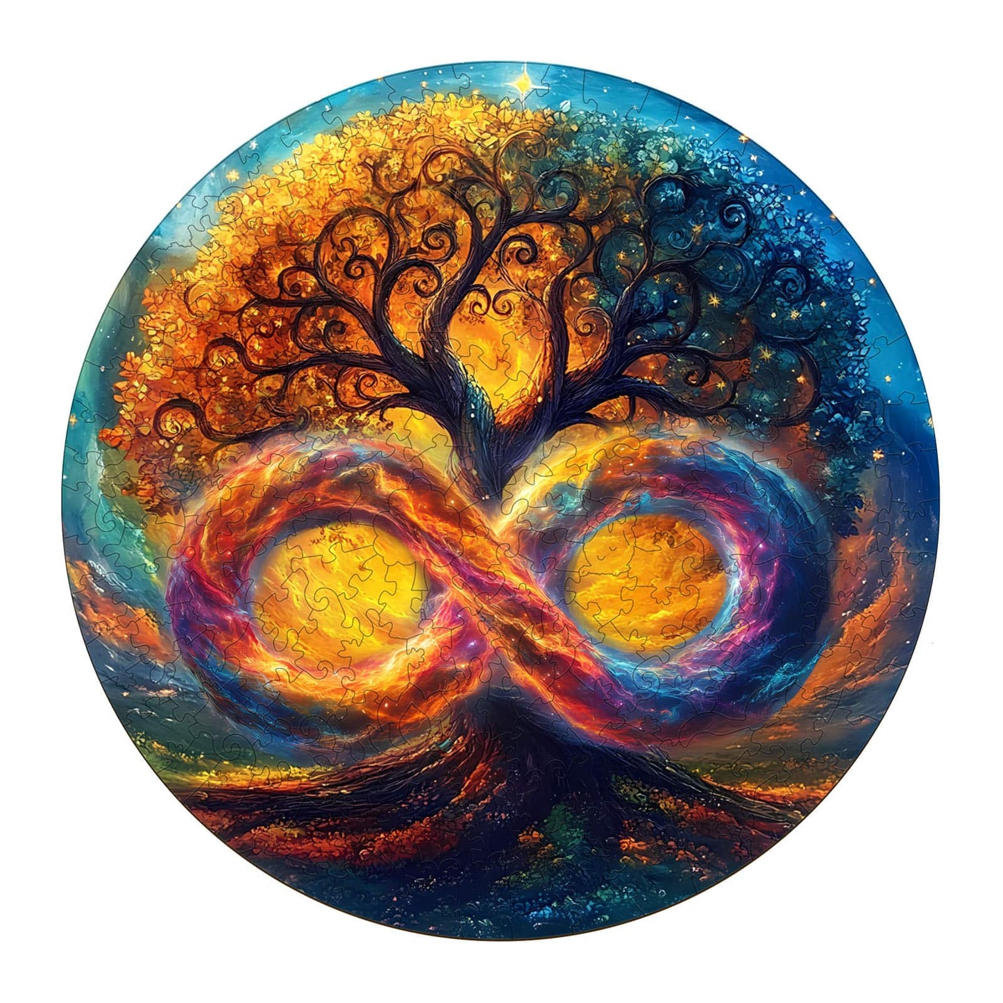 Whimsical Wooden Jigsaw Puzzle - The Infinite Tree of Life - pickApuzzle