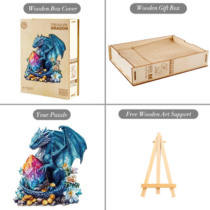 Verrücktes Holzpuzzle – Schatzdrache