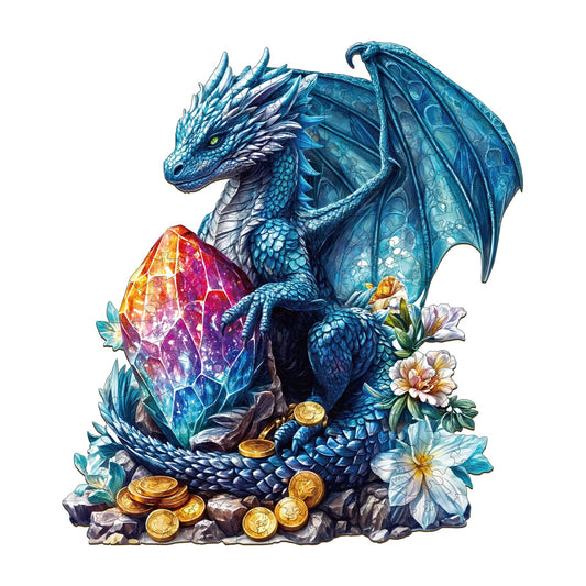 Whimsical Wooden Jigsaw Puzzle-Treasure Dragon