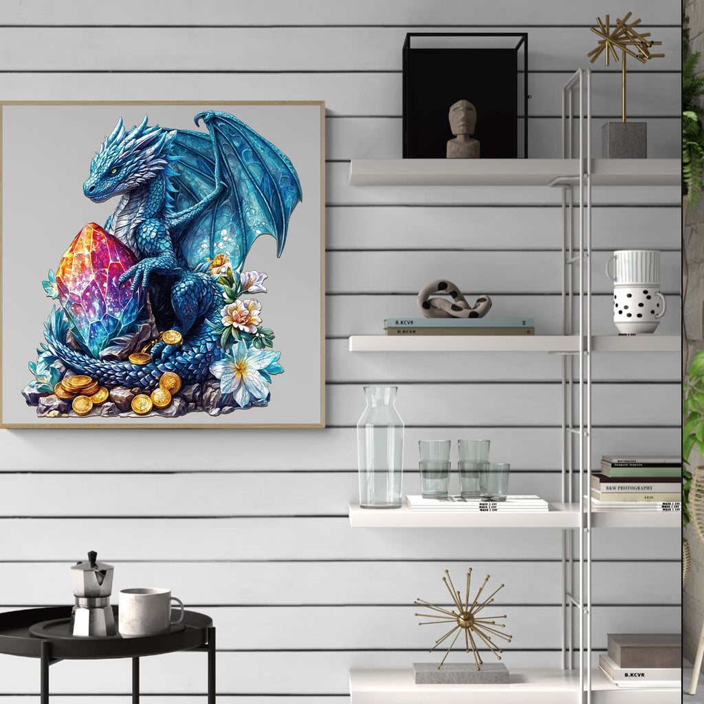 Whimsical Wooden Jigsaw Puzzle-Treasure Dragon