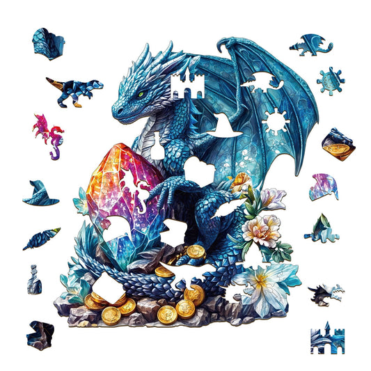 Whimsical Wooden Jigsaw Puzzle-Treasure Dragon