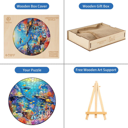 Ausgefallenes Holz-Puzzle – Unterwasserwelt