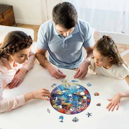 Ausgefallenes Holz-Puzzle – Unterwasserwelt