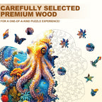 Whimsical Wooden Jigsaw Puzzle - Underwater world - octopus - pickApuzzle