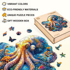 Whimsical Wooden Jigsaw Puzzle - Underwater world - octopus - pickApuzzle