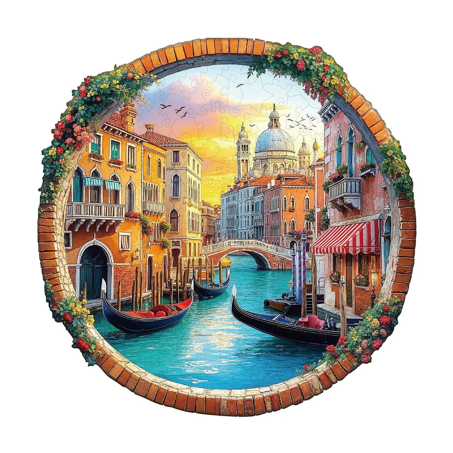 Launisches Holzpuzzle – Venedig Wasserstadt
