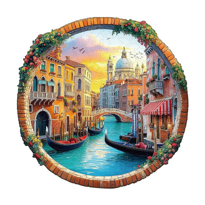 Launisches Holzpuzzle – Venedig Wasserstadt