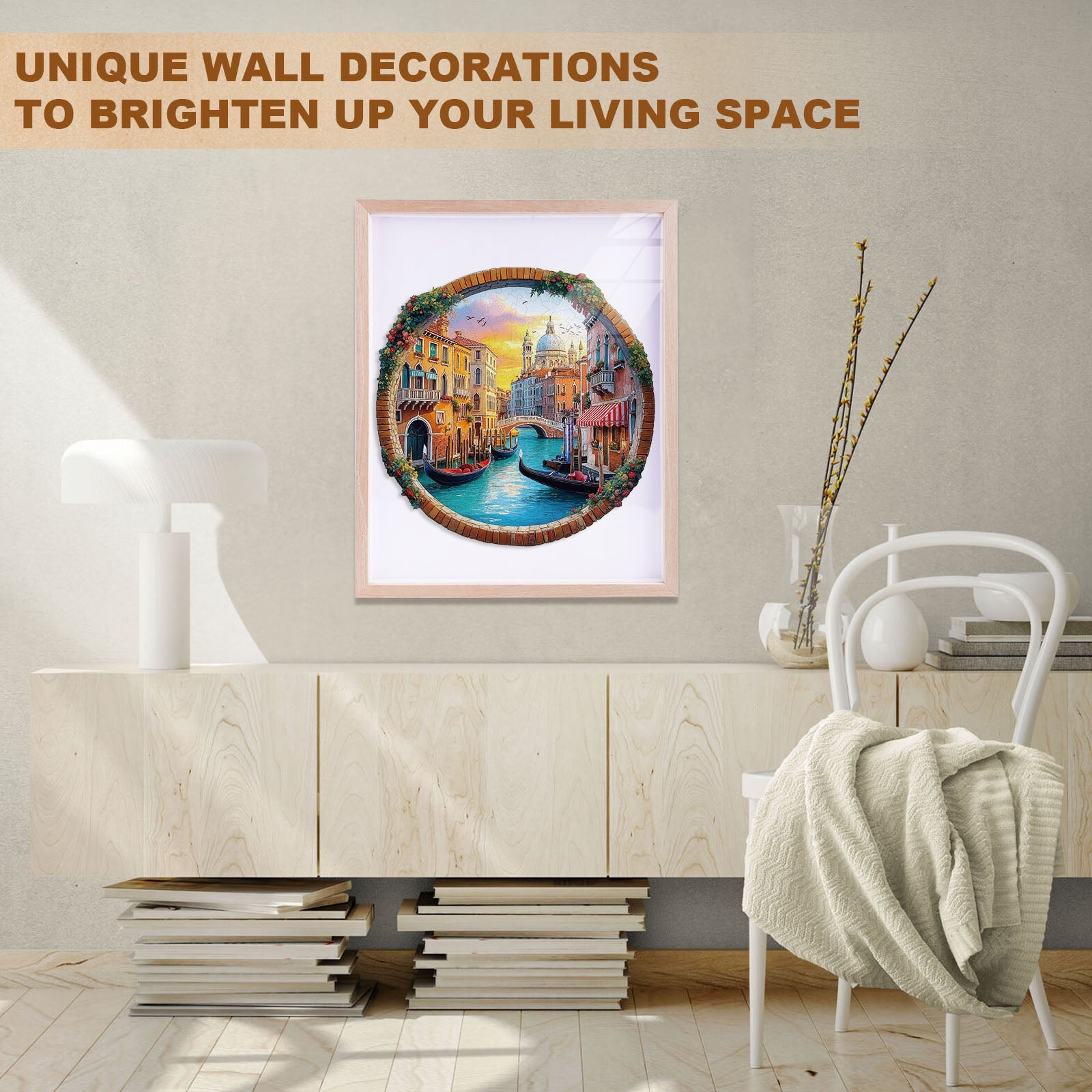 Whimsical Wooden Jigsaw Puzzle - Venice Water City - pickApuzzle