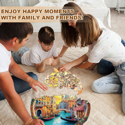 Whimsical Wooden Jigsaw Puzzle - Venice Water City - pickApuzzle
