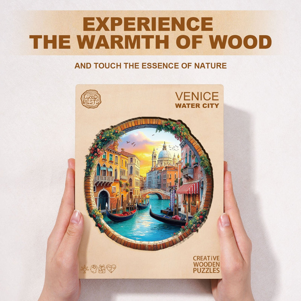 Whimsical Wooden Jigsaw Puzzle - Venice Water City - pickApuzzle