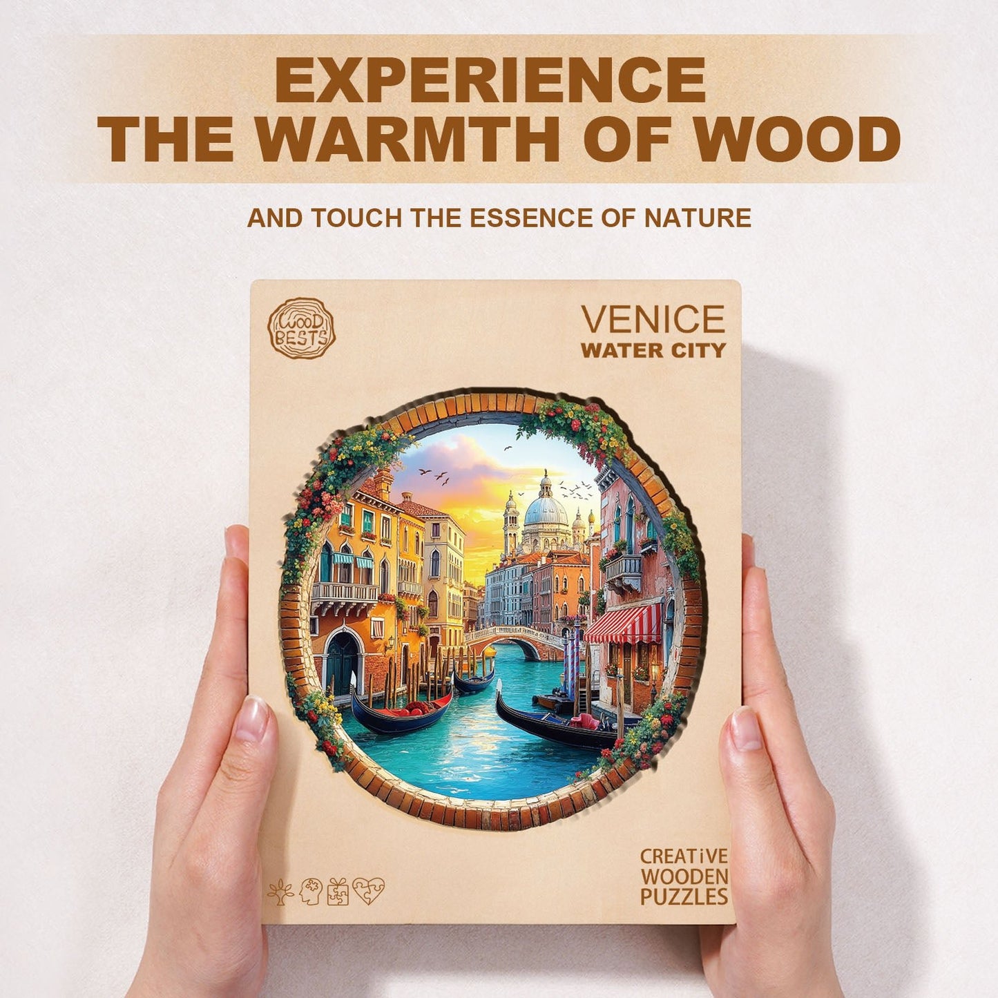 Whimsical Wooden Jigsaw Puzzle - Venice Water City - pickApuzzle