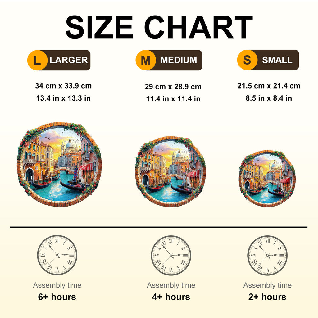 Whimsical Wooden Jigsaw Puzzle - Venice Water City - pickApuzzle
