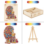 Whimsical Wooden Jigsaw Puzzle-Warm Parent-Child Lion