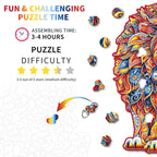 Whimsical Wooden Jigsaw Puzzle-Warm Parent-Child Lion