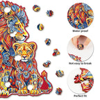 Whimsical Wooden Jigsaw Puzzle-Warm Parent-Child Lion