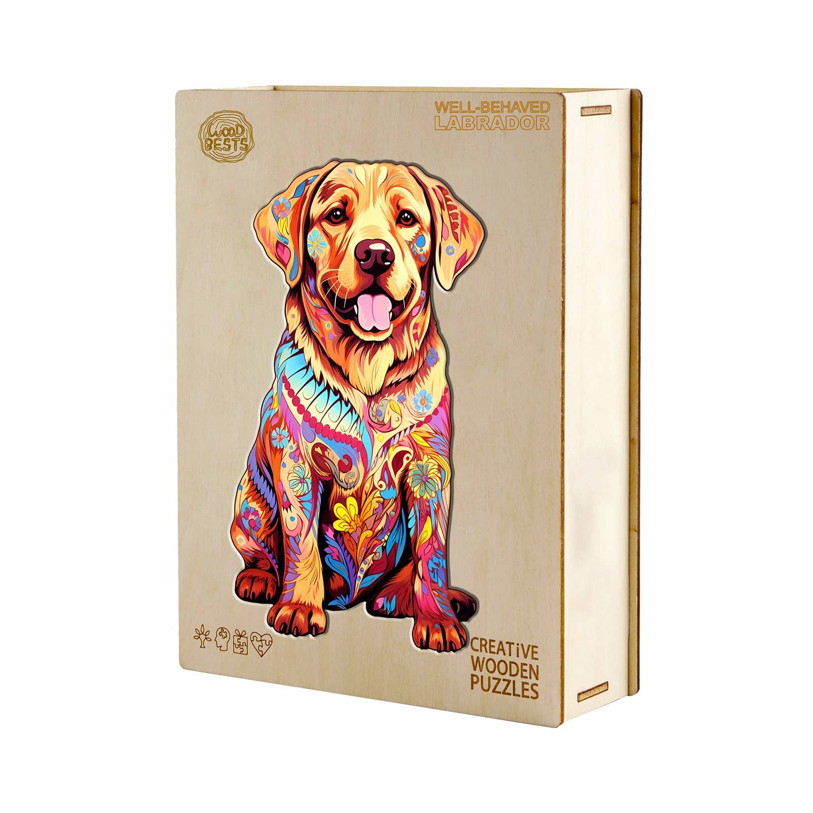 Whimsical Wooden Jigsaw Puzzle - Well - behaved Labrador - pickApuzzle