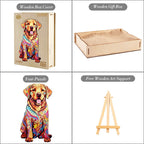 Whimsical Wooden Jigsaw Puzzle - Well - behaved Labrador - pickApuzzle