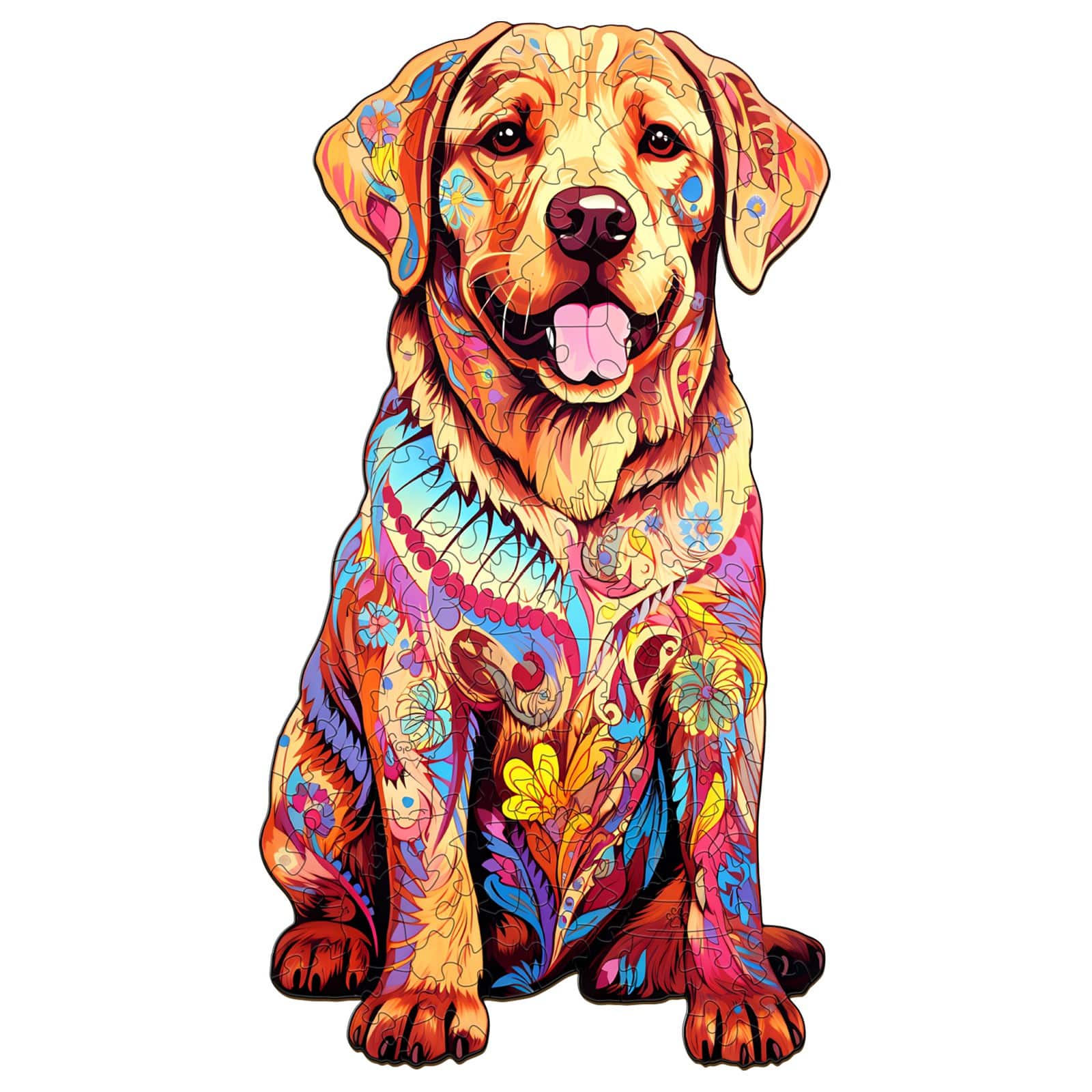 Whimsical Wooden Jigsaw Puzzle - Well - behaved Labrador - pickApuzzle