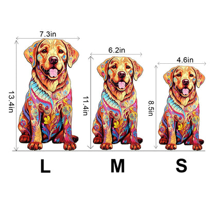 Whimsical Wooden Jigsaw Puzzle - Well - behaved Labrador - pickApuzzle