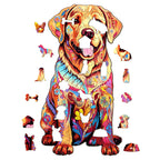 Whimsical Wooden Jigsaw Puzzle - Well - behaved Labrador - pickApuzzle