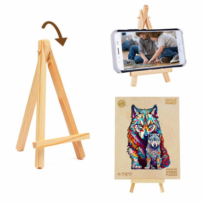 Ausgefallenes Holz-Puzzle-WOLFFAMILIE