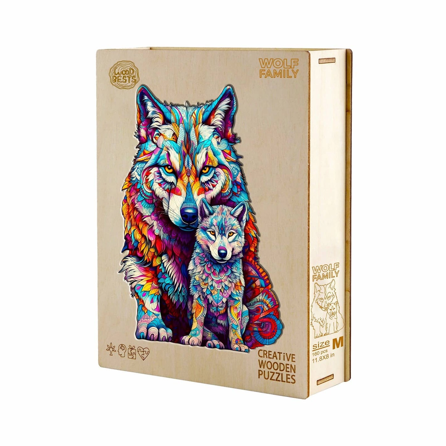 Ausgefallenes Holz-Puzzle-WOLFFAMILIE
