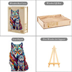 Whimsical Wooden Jigsaw Puzzle-WOLF FAMILY