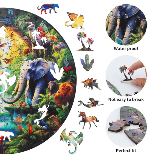 Puzzle en bois fantaisiste - Animaux Merveilleux