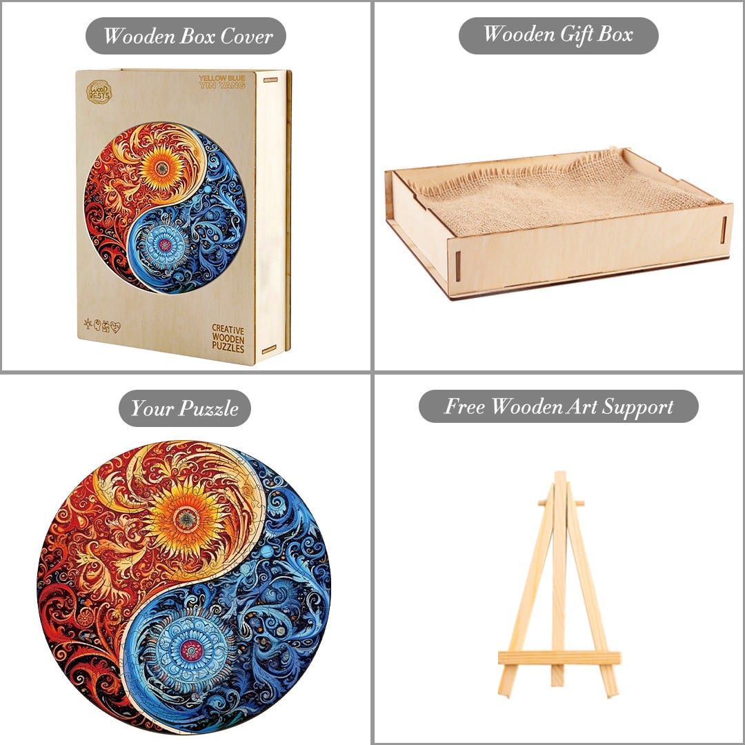 Whimsical Wooden Jigsaw Puzzle - Yin Yang 2 - pickApuzzle