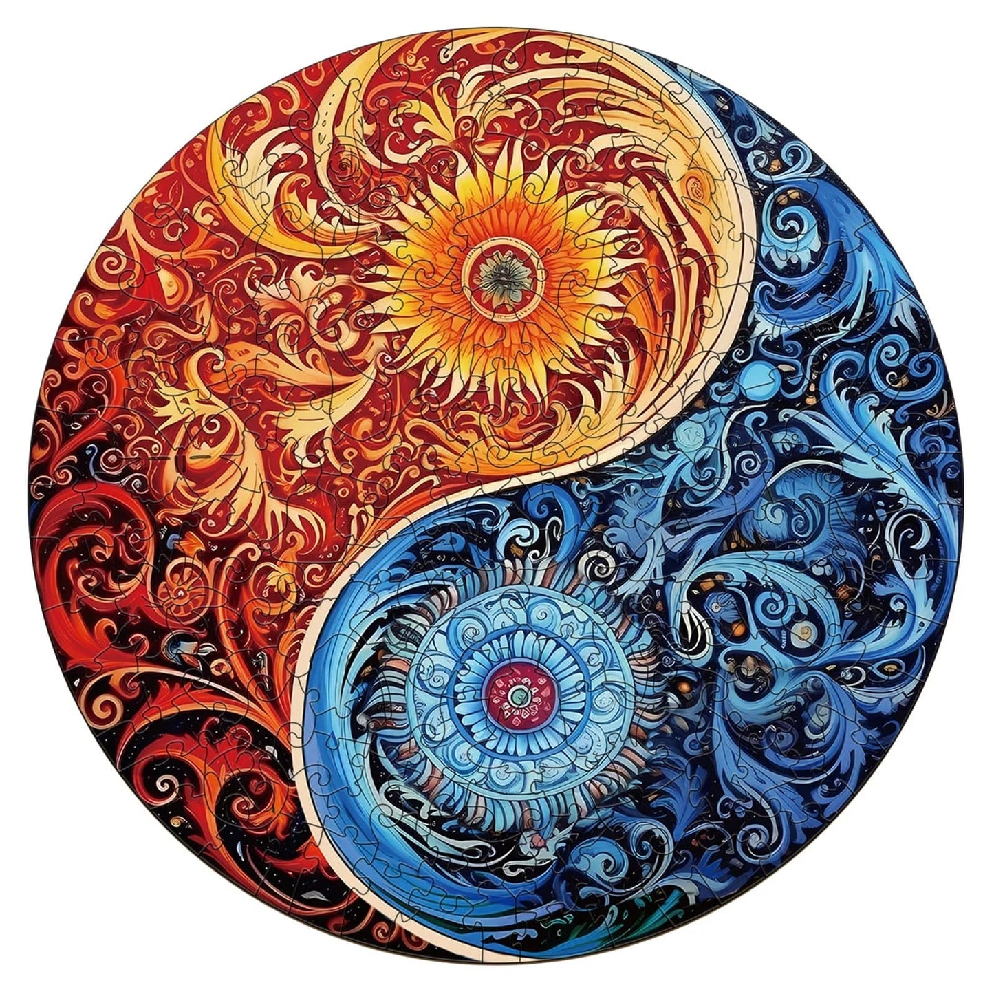 Launiges Holzpuzzle - Yin Yang 2
